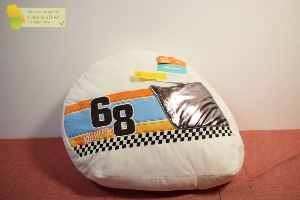 Hot Wheels Soft Racing Helmet with Car Storage Decorative Throw Pillow (Marks)
